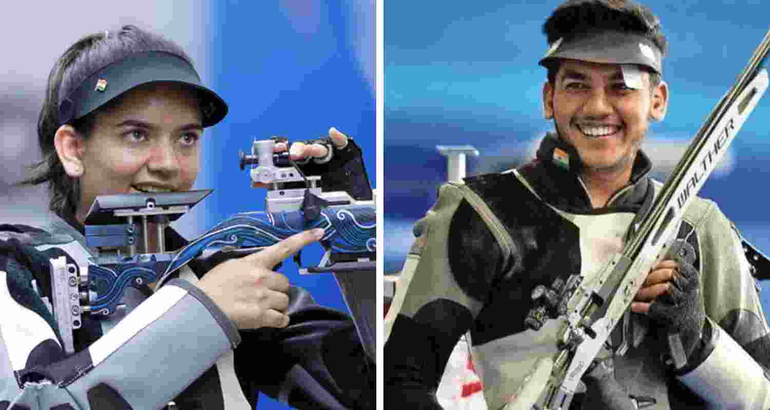 Anjum Moudgil and Aishwary Pratap Singh Tomar came out on top of the women's and men's 50m rifle 3 positions Olympic Selection Trial (OST) T3 qualification round respectively at the M.P. State Shooting Academy (MPSSA) ranges here on Wednesday.