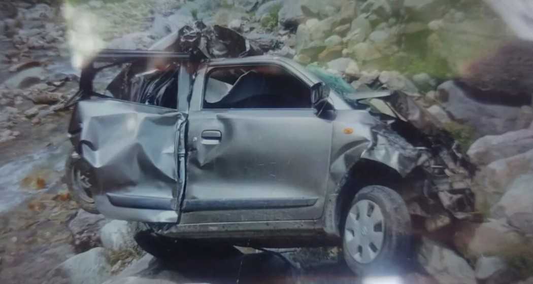 A view from the site where eight lives were lost, including five children, after a vehicle plunged into a gorge on the Sinthan-Kokernag route in Jammu and Kashmir.