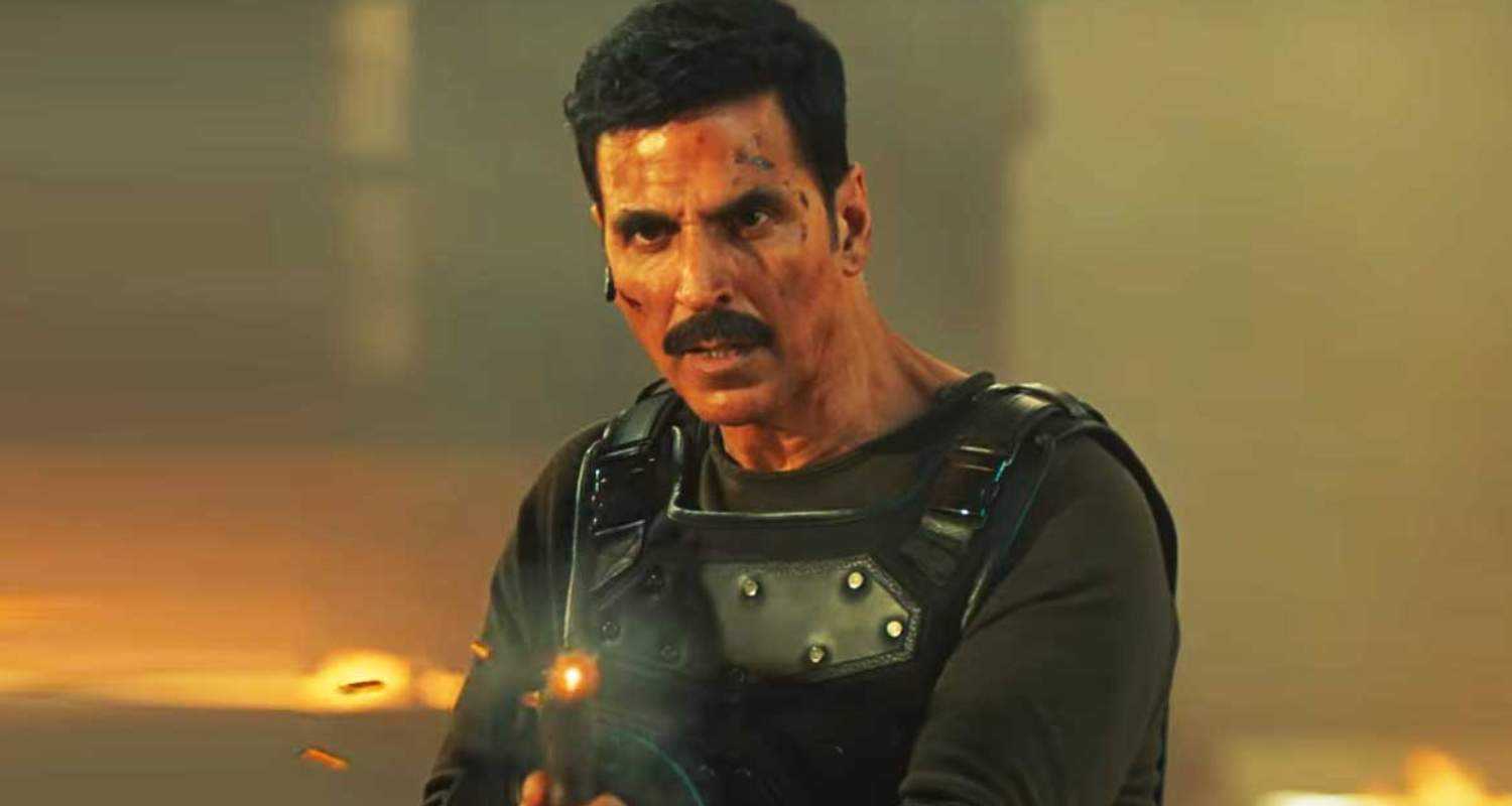 Akshay Kumar in a scene in his upcoming bollywood action film.