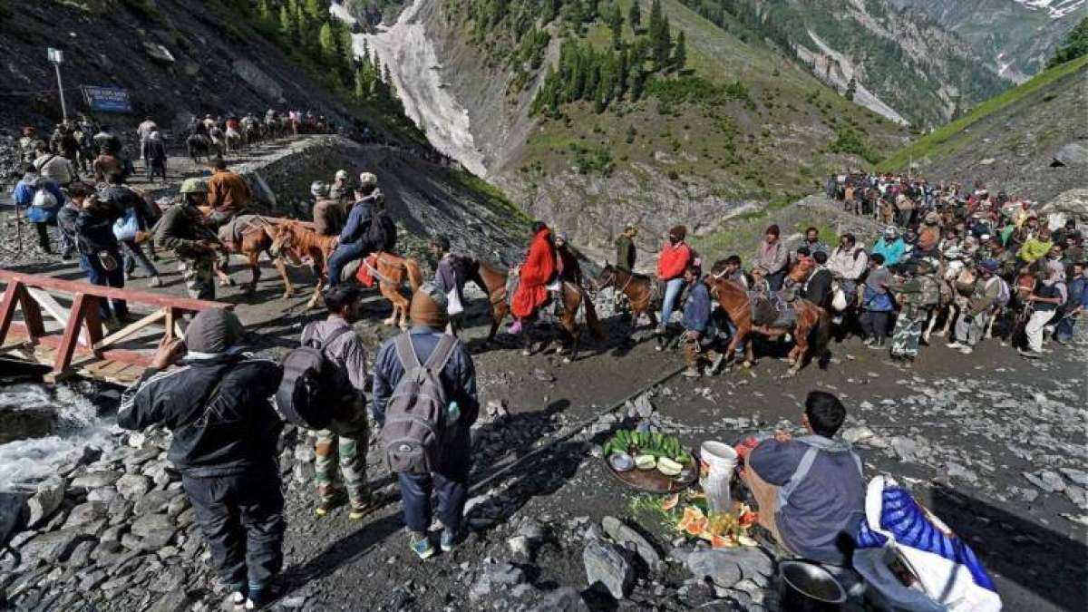 “The first convoy of 11 vehicles, carrying 204 pilgrims, headed to the Baltal base camp in North Kashmir, while the second convoy of 39 vehicles, with 908 pilgrims, went to the Nunwan (Pahalgam) base camp in South Kashmir,” officials have said.