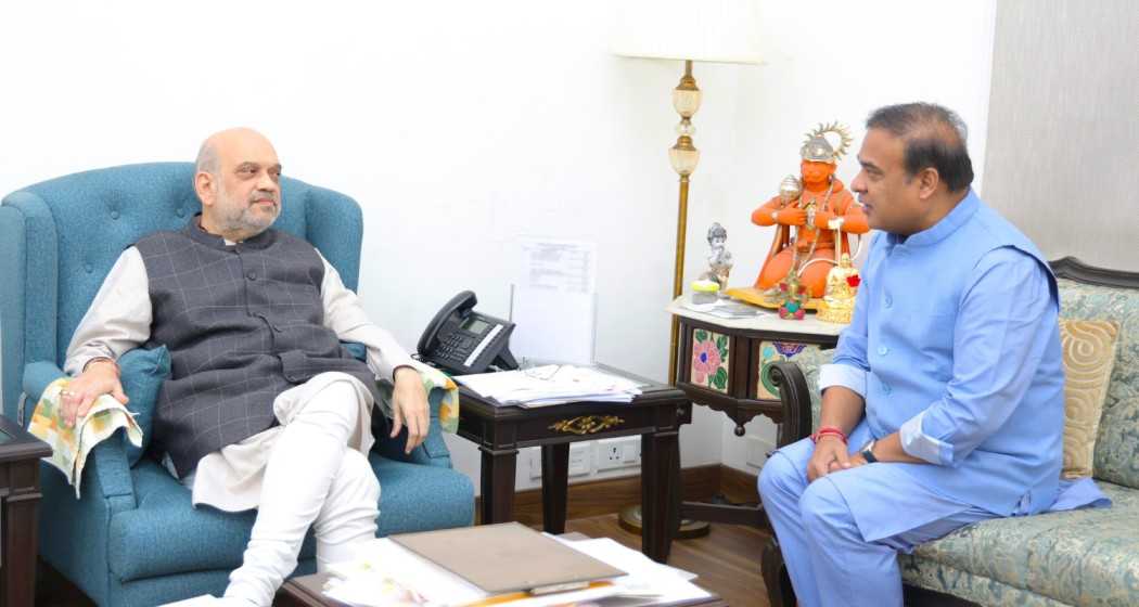 Union Home Minister Amit Shah meeting Assam Chief Minister Himanta Biswa Sarma back in February. 