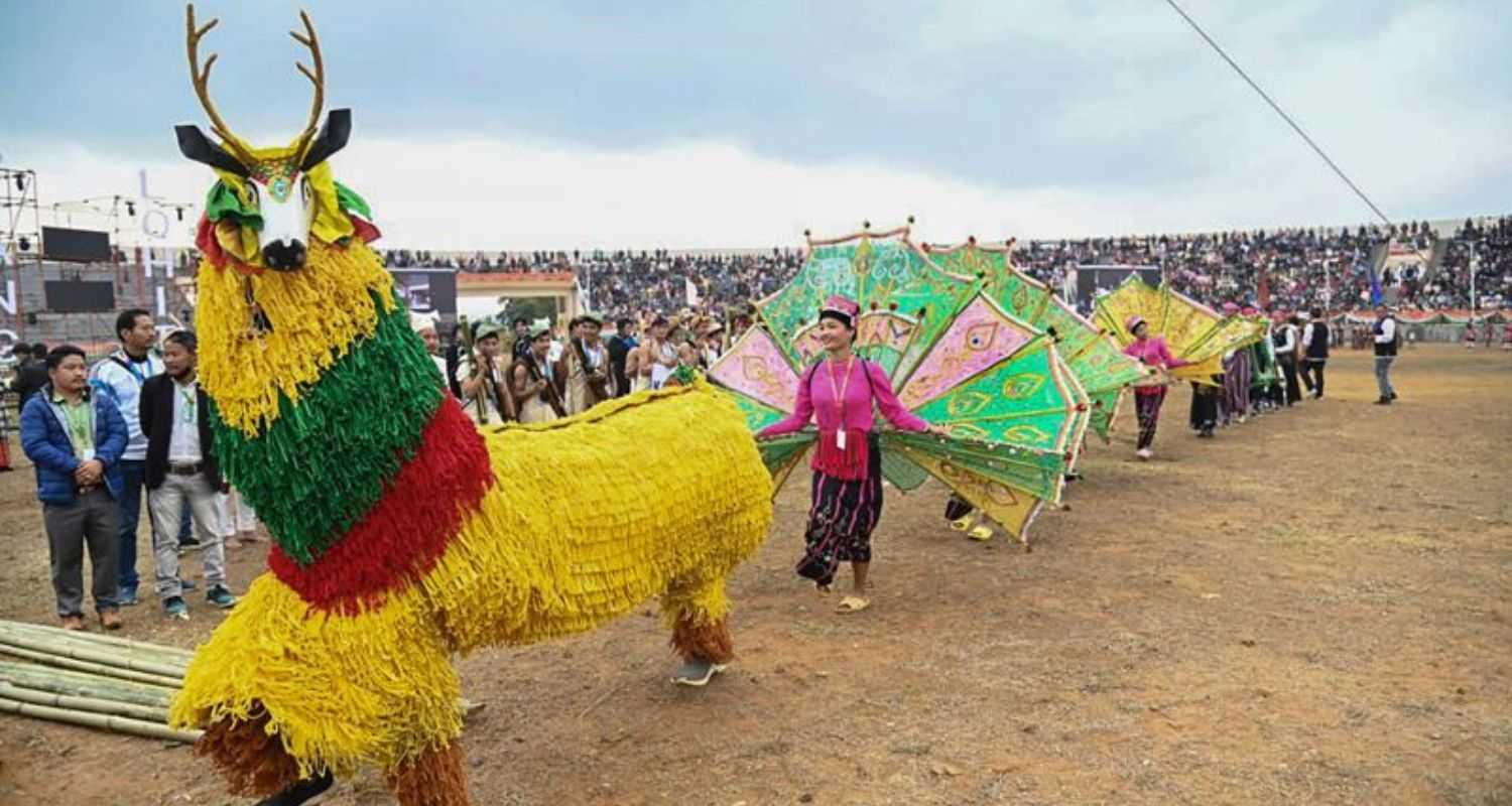 People in Arunachal Pradesh celebrating the Statehood Day programme