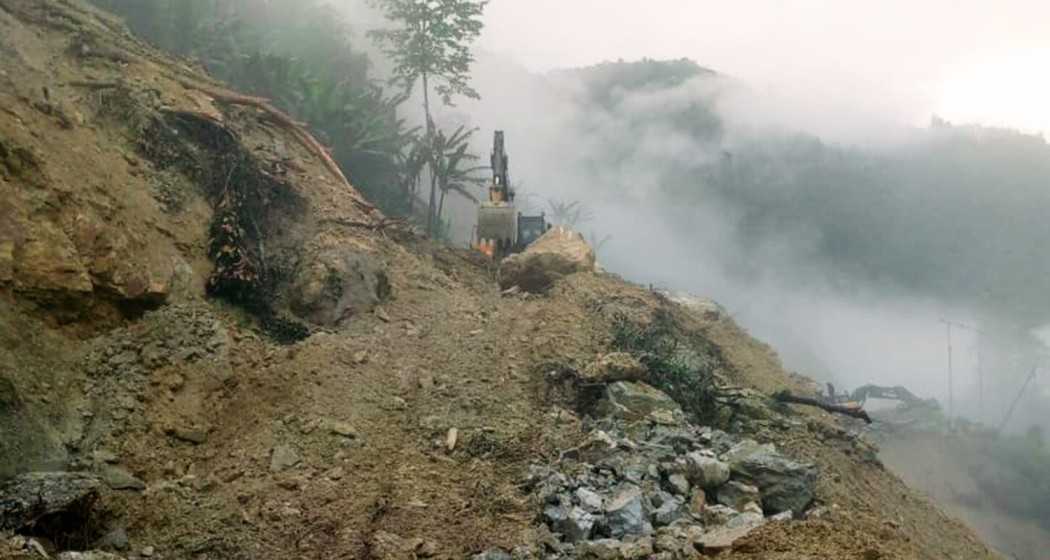 A landslide situation in Arunachal's Kurung Kumey district.