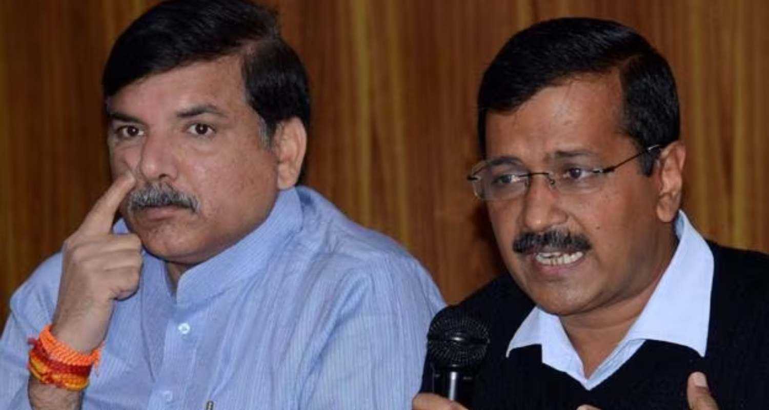 Sanjay Singh with Arvind Kejriwal. 