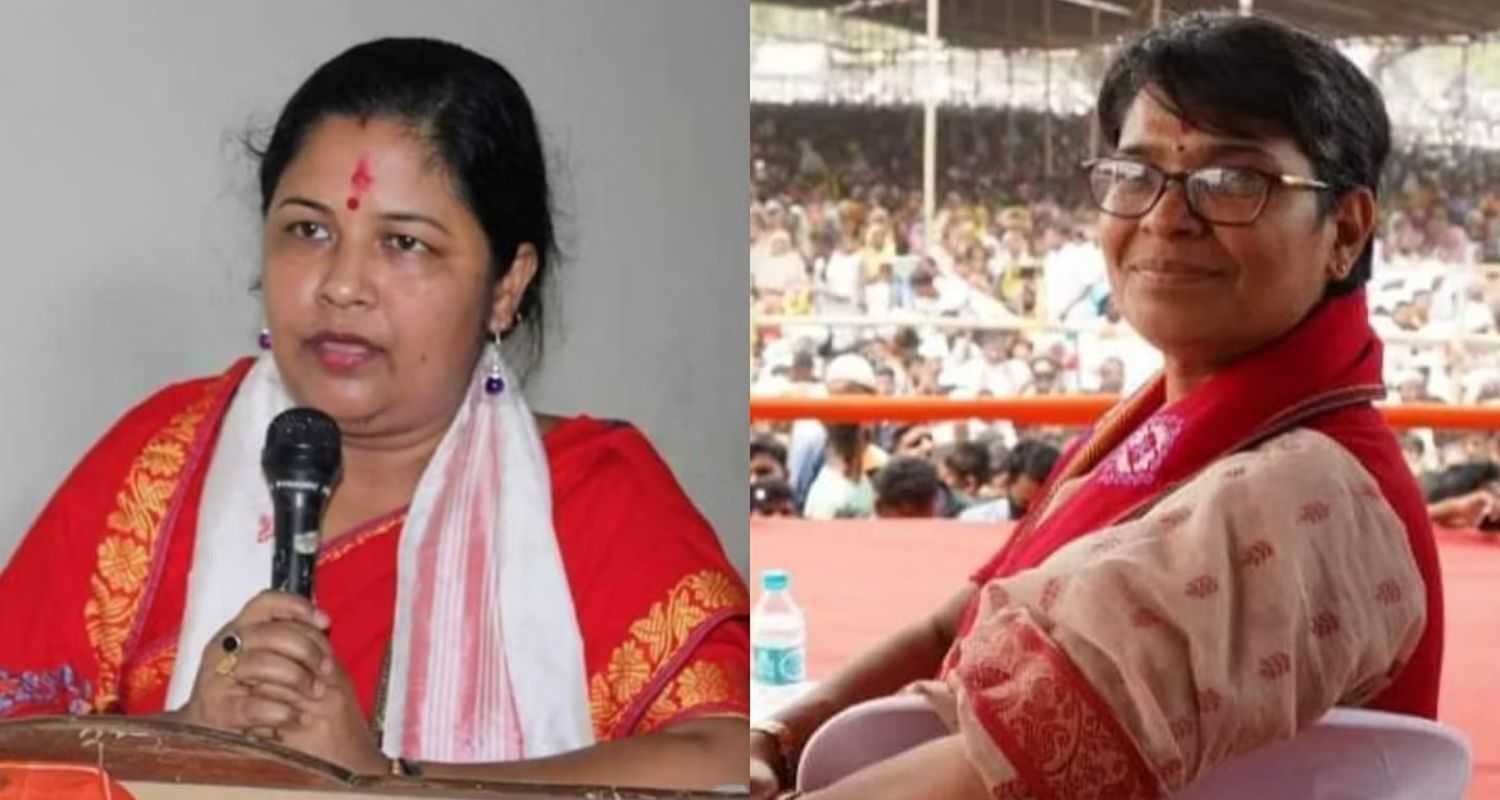 BJP's Bijuli Kalita Medhi (L) and Congress' Mira Borthakur Goswami (R). 