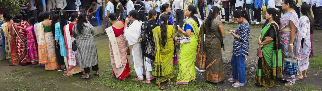 Women, who outnumber male voters anyway in all five seats, were seen queuing up at polling stations from 5 am. Most of them said they wanted to cast their vote early so that they could return home and continue with their daily chores