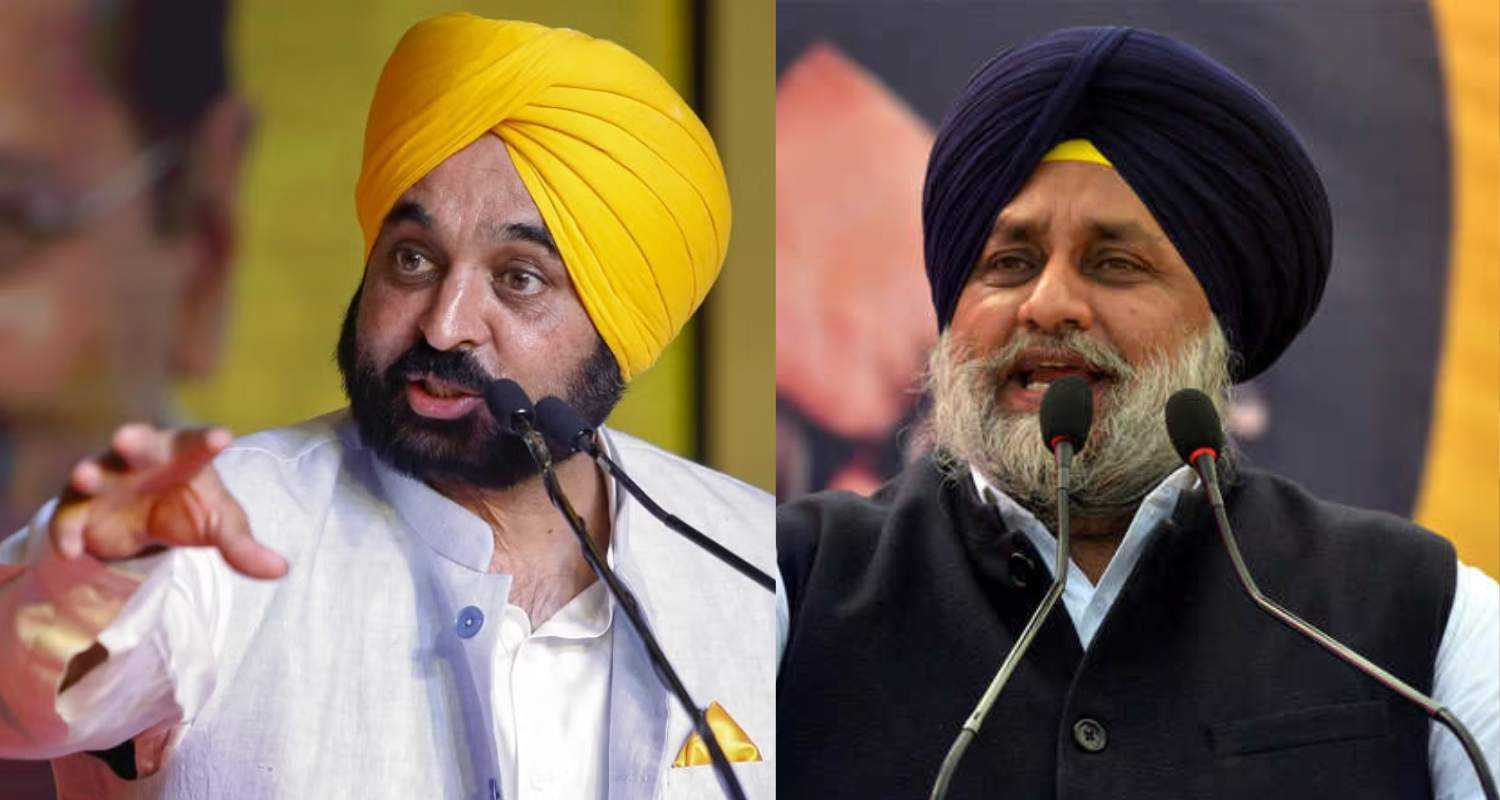 Punjab CM Mann and Sukhbir Badal. 