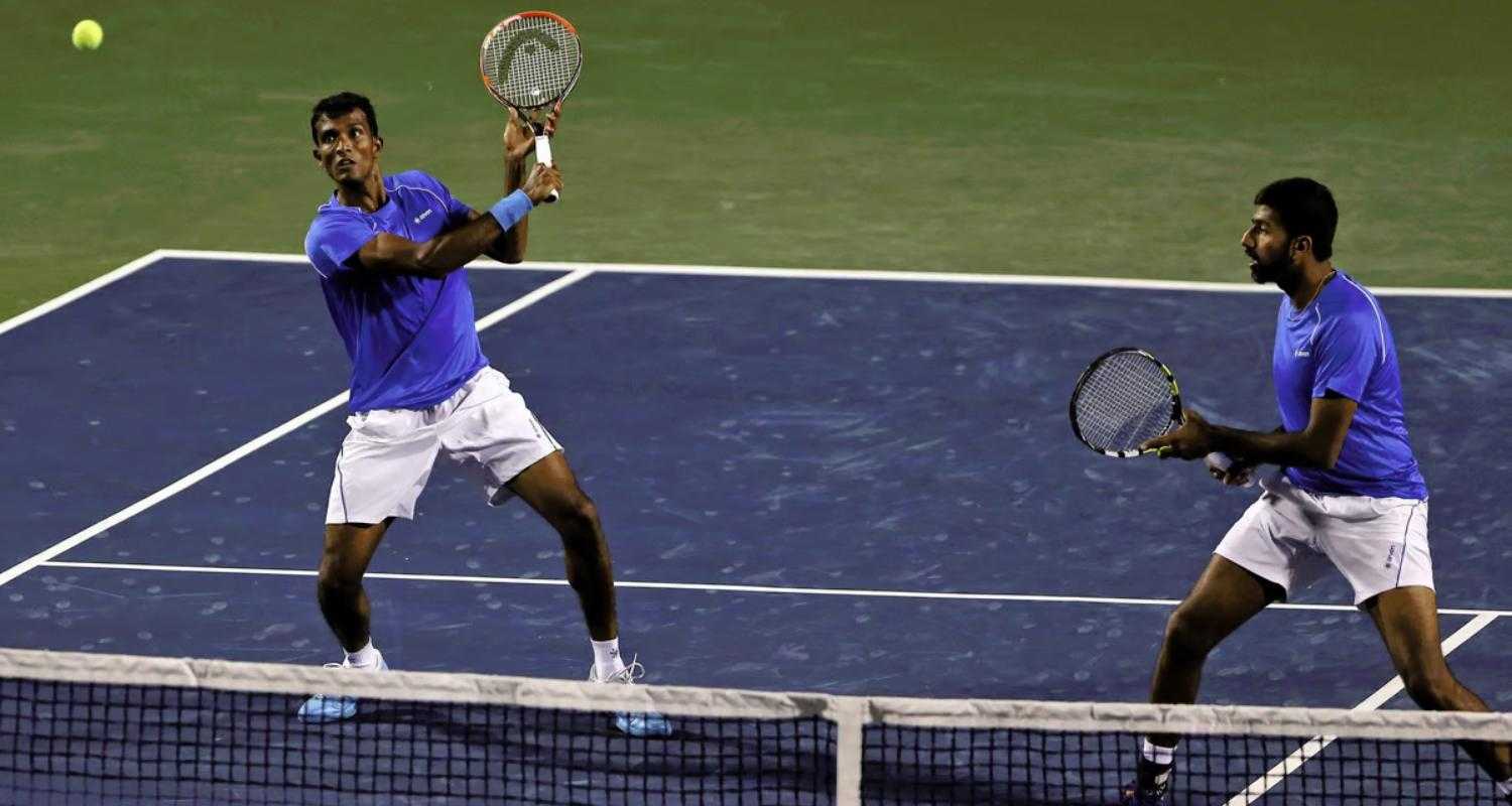 Ravi Bopanna and N Sriram Balaji during a match in 2017.