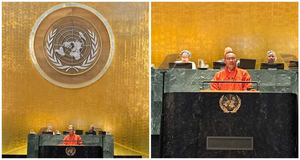 Bhutan’s Prime Minister Tshering Tobgay addressing the General Debate of the 79th session of the UN General Assembly in New York, USA on Friday.