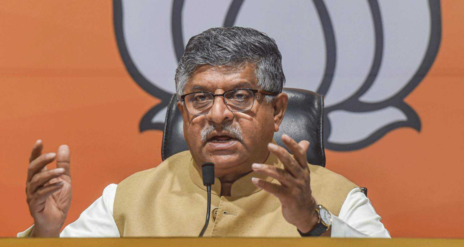 BJP leader and former law minister Ravi Shankar Prasad during his address. 