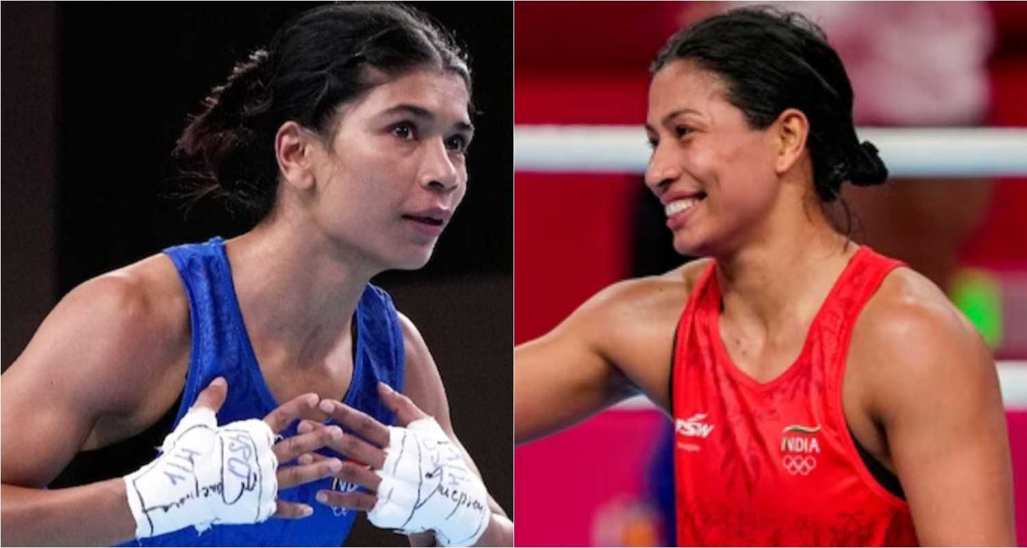 Indian boxers Nikhat Zareen (left), Lovlina Borgohain (right).