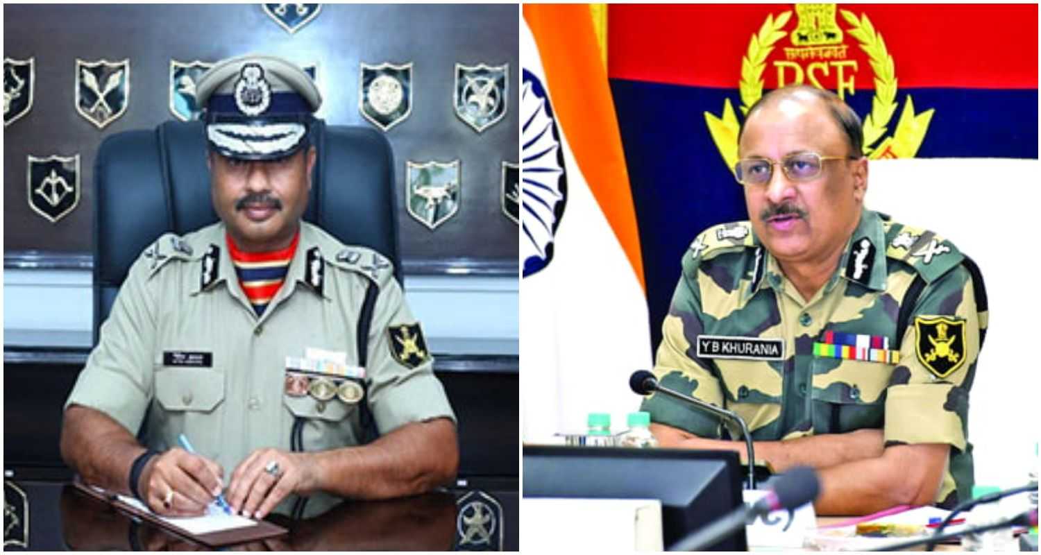 Former Border Security Force (BSF) Director General Nitin Agrawal (L) and his deputy, Special DG (West) YB Khurania (R). File photos.