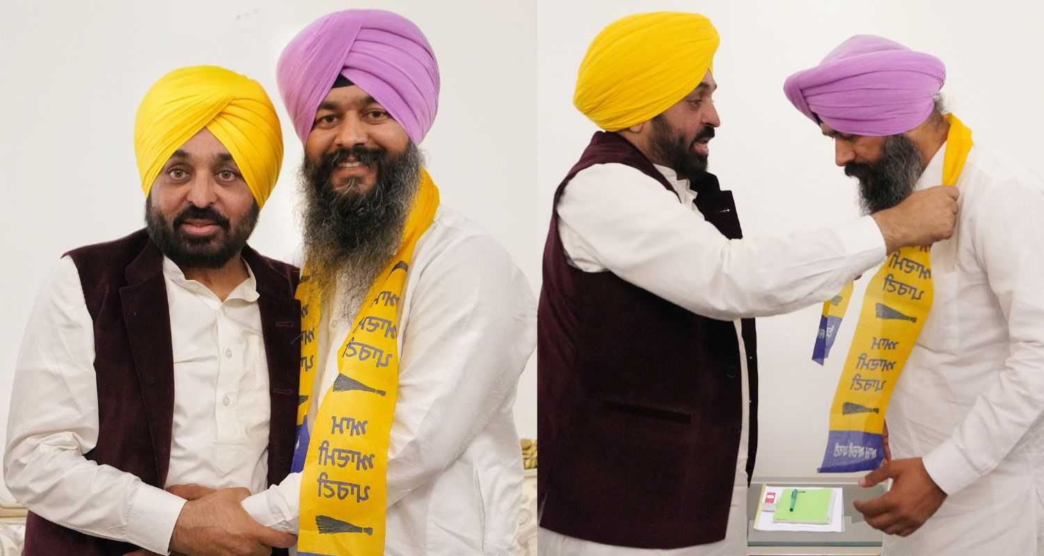 Hardeep Singh Butlera with Punjab CM Mann. 