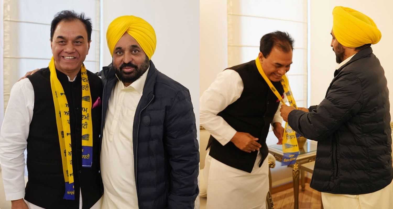 Raj Kumar Chabbewal with Punjab CM Bhagwant Mann. 