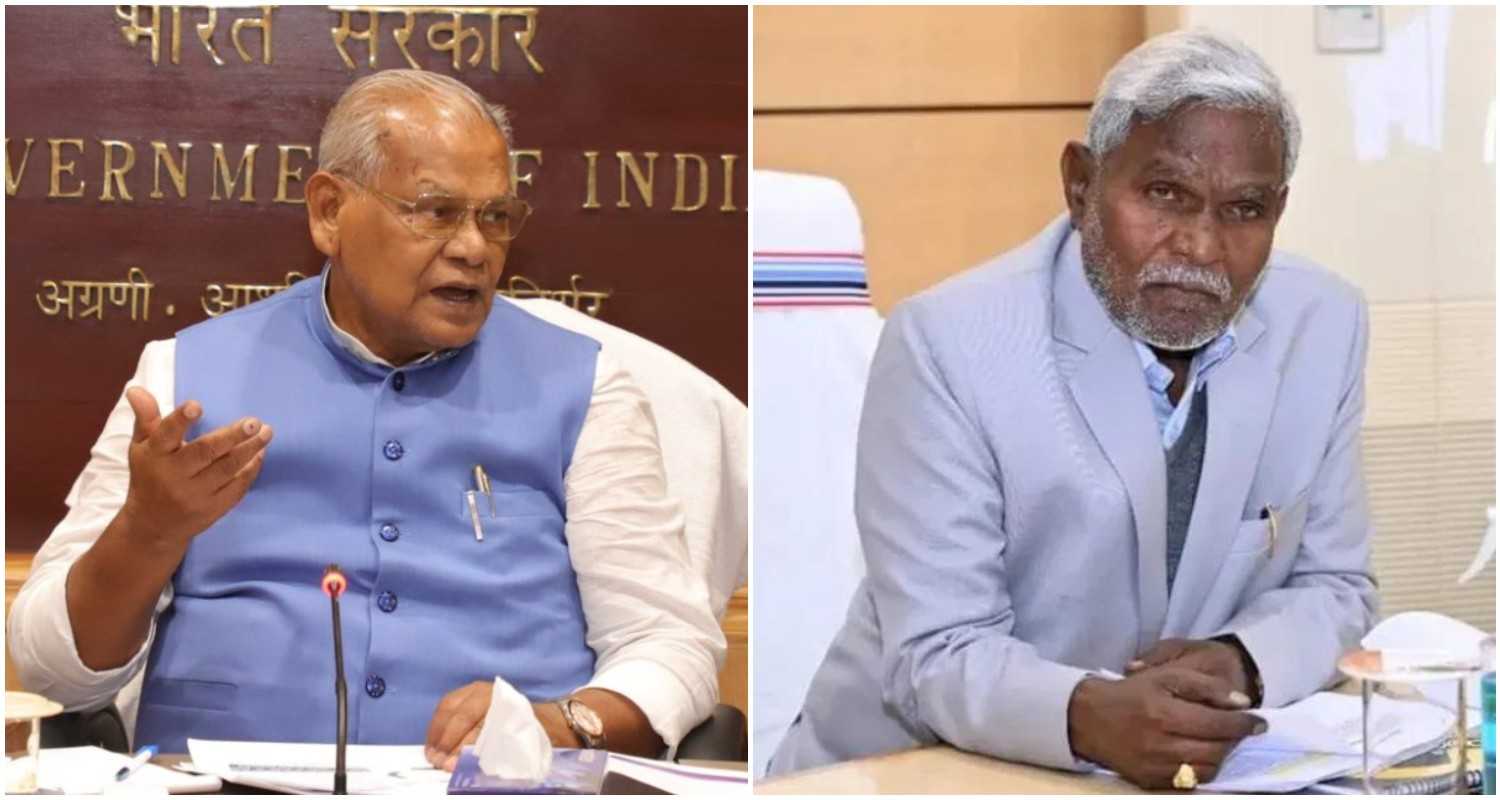 Union Minister Jitan Ram Manji (L), former Jharkhand Chief Minister Champai Soren (R).