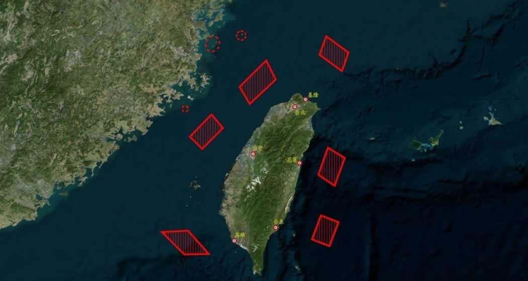 Satellite imagery reveals key regions where China is conducting large-scale war drills around Taiwan, showcasing military manoeuvres involving warships, fighter jets, and missile launchers amid escalating tensions in the region.