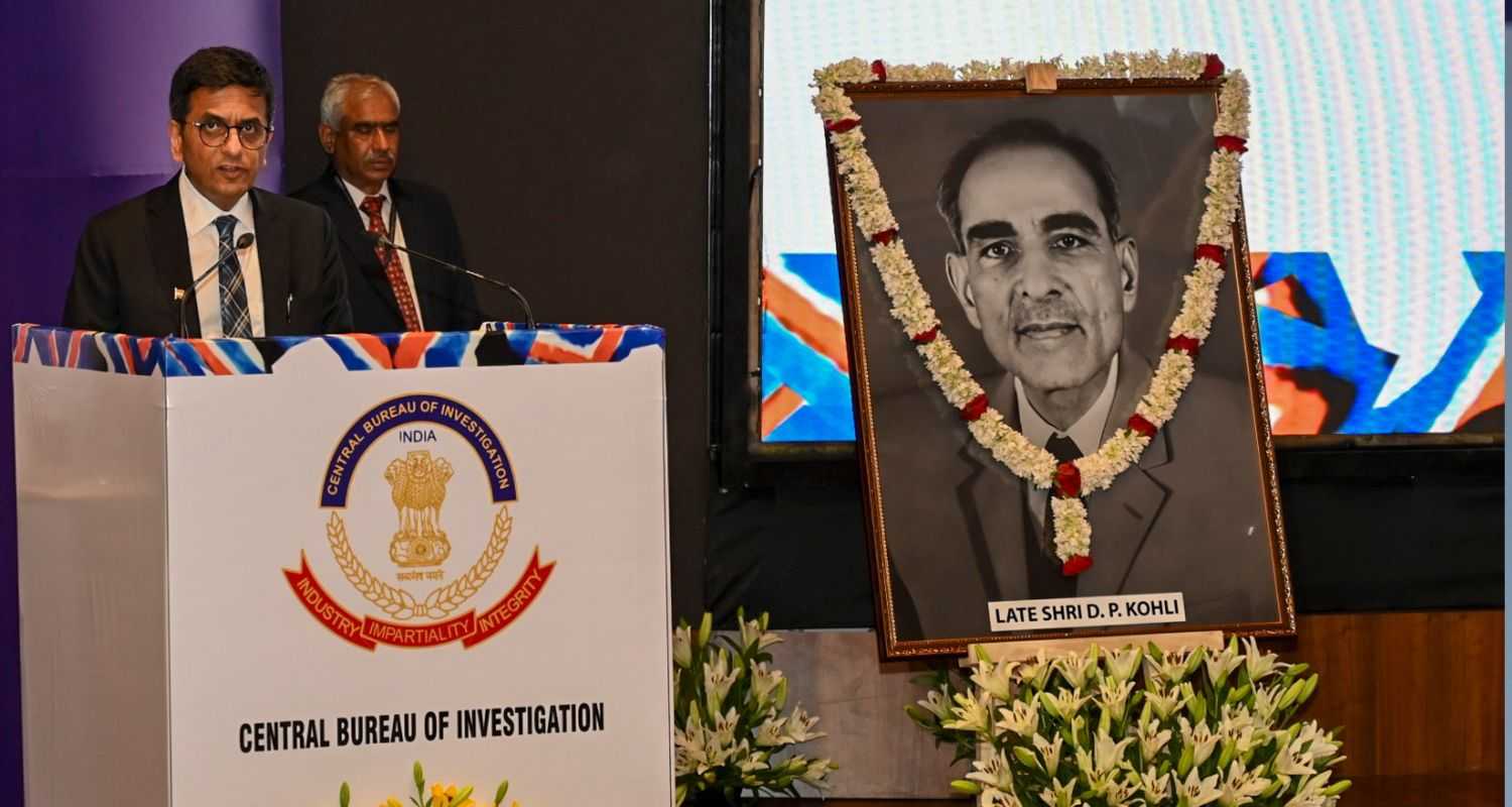 CJI DY Chandrachud at the event organised by the CBI honouring the first CBI director DP Kohli.