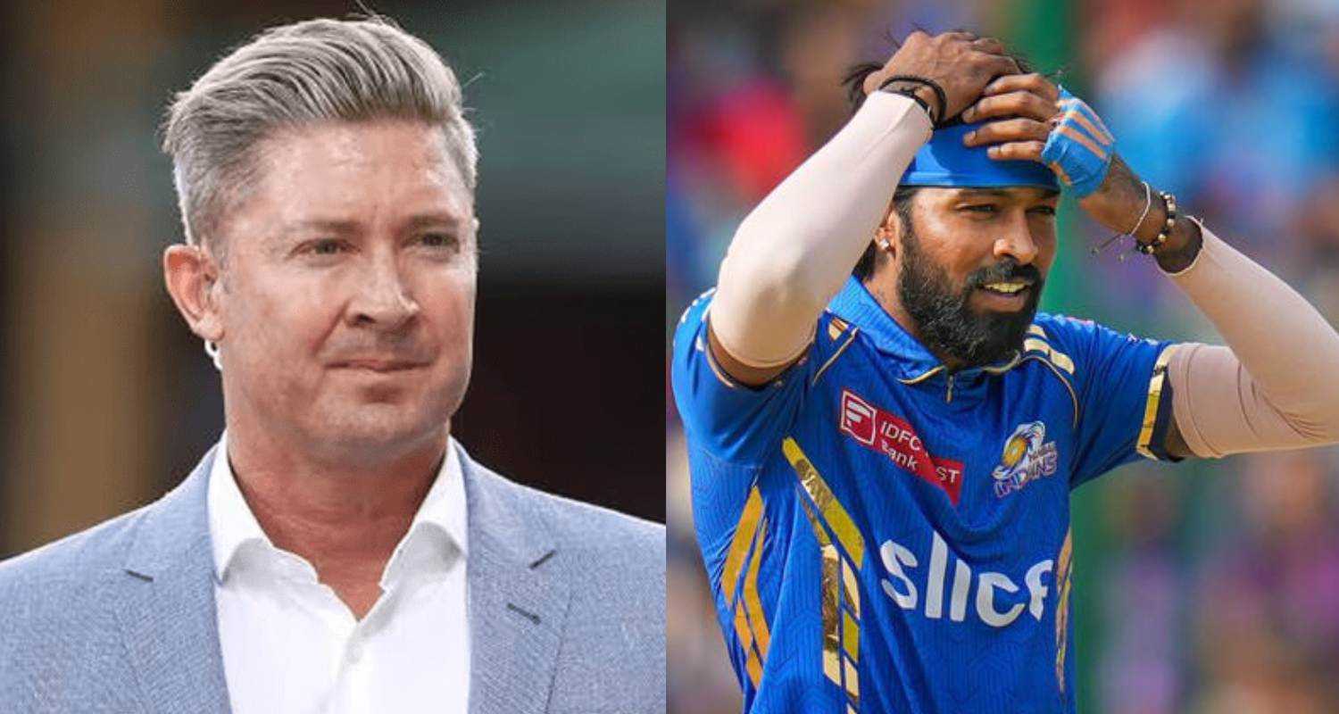 Michael Clarke (left), MI Captain Hardik Pandya (right). 