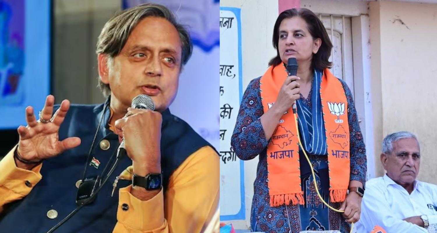 Shashi Tharoor and Jyoti Mirdha. 