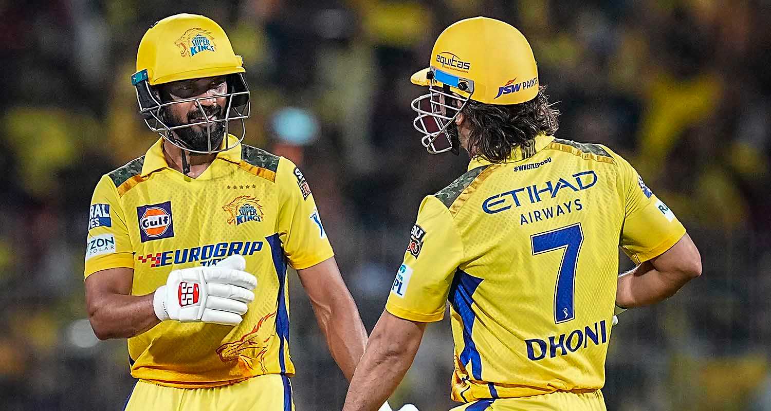 Chennai Super Kings' captain Ruturaj Gaikwad and Mahendra Singh Dhoni. 