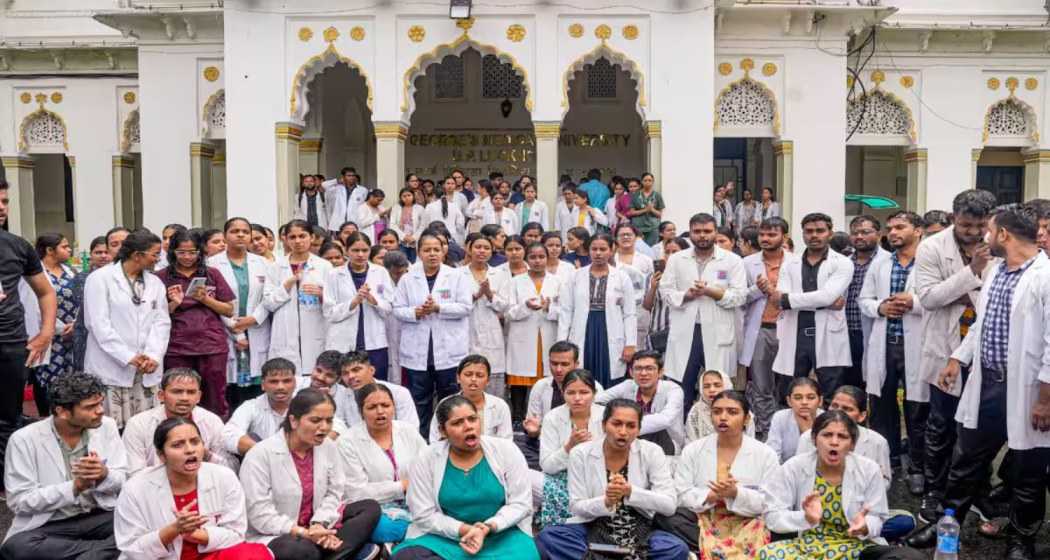 Medical professionals demonstrate demanding justice for the murdered trainee doctor in Kolkata, as a nationwide strike disrupts health services across India.