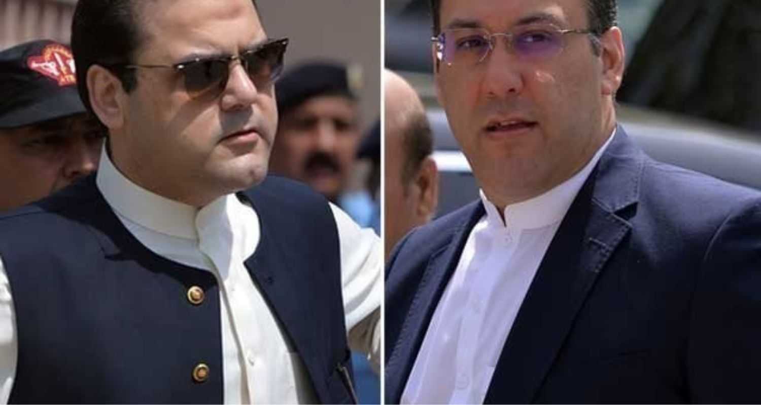 Former prime minister Nawaz Sharif's sons Hussain Nawaz and Hassan Nawaz.