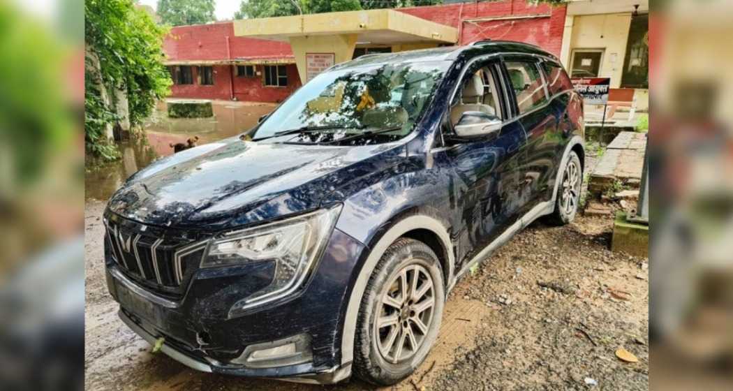 The SUV parked at the NIT police station in Faridabad, Saturday, Sept. 14, 2024.