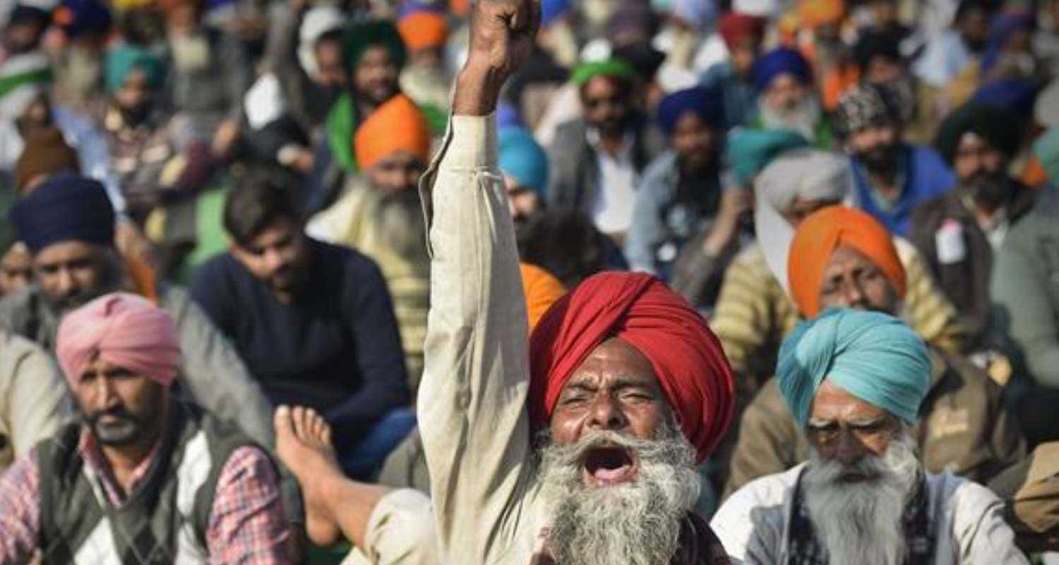 Farmers protesting. 