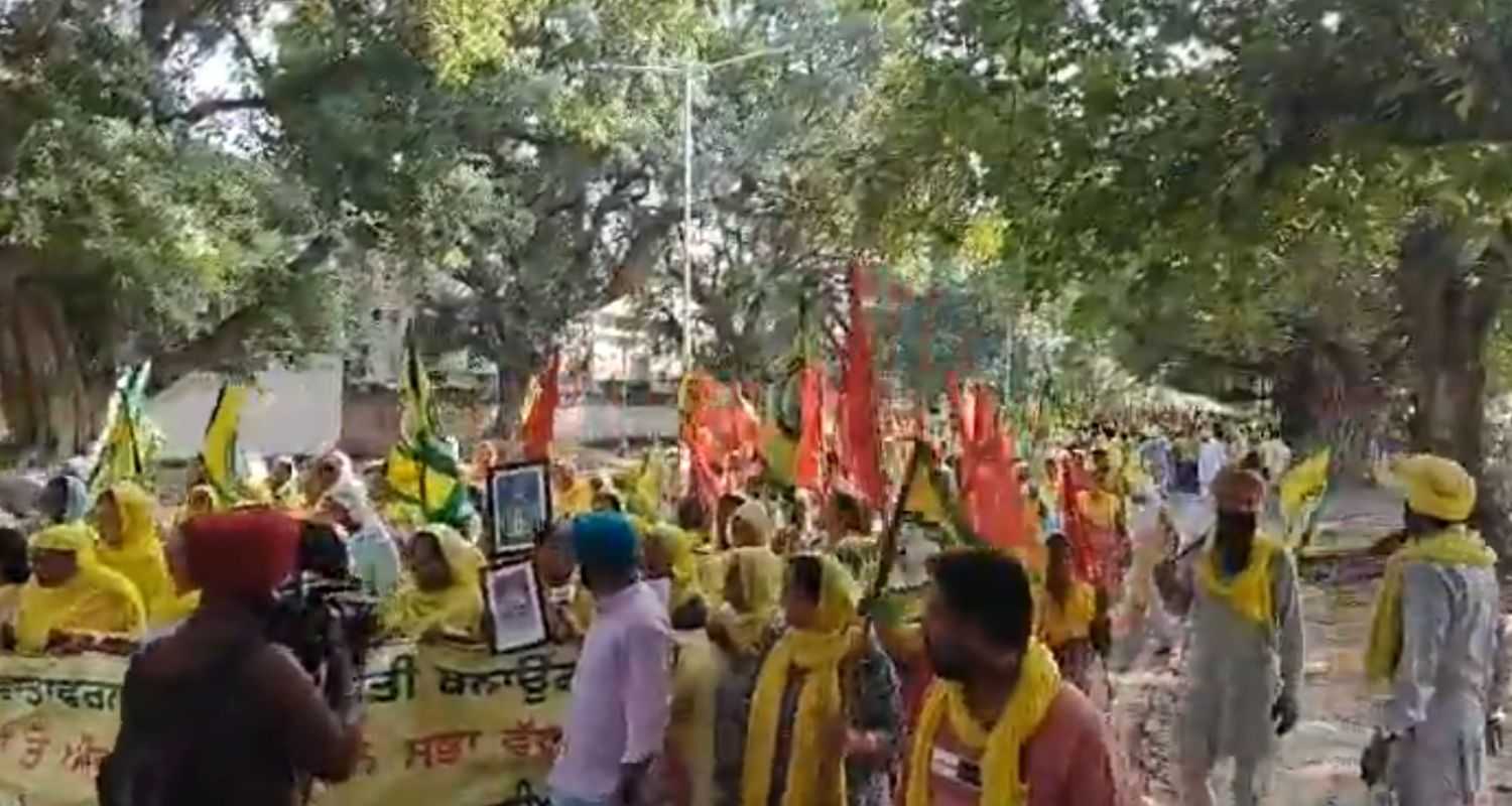 Farmers marched in Chandigarh demanding a new agriculture policy. 