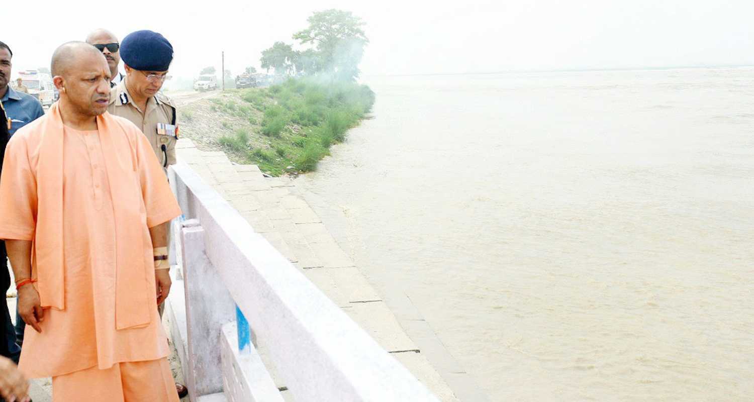 CM Adityanath visited a flood relief camp being run in Lakhimpur Kheri district. 