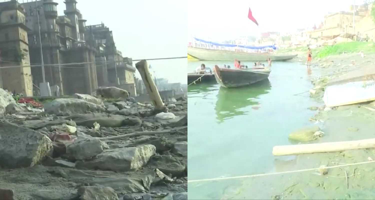 Garbage exposed as heat shrinks Ganga in Varanasi