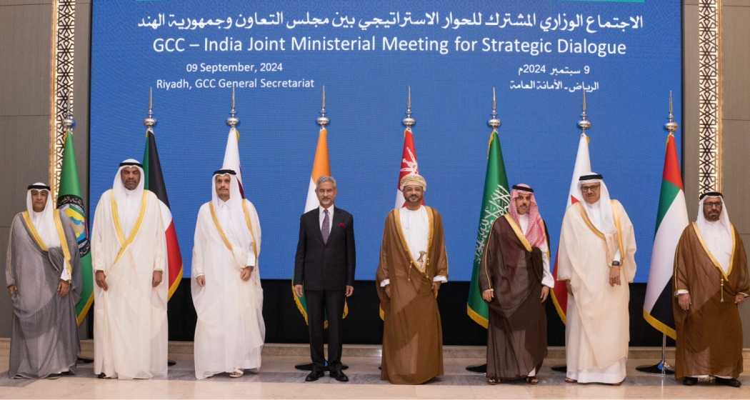 External Affairs Minister S. Jaishankar with delegates at the inaugural India-Gulf Cooperation Council (GCC) Ministerial Meeting for Strategic Dialogue in Riyadh, Saudi Arabia, on Monday.