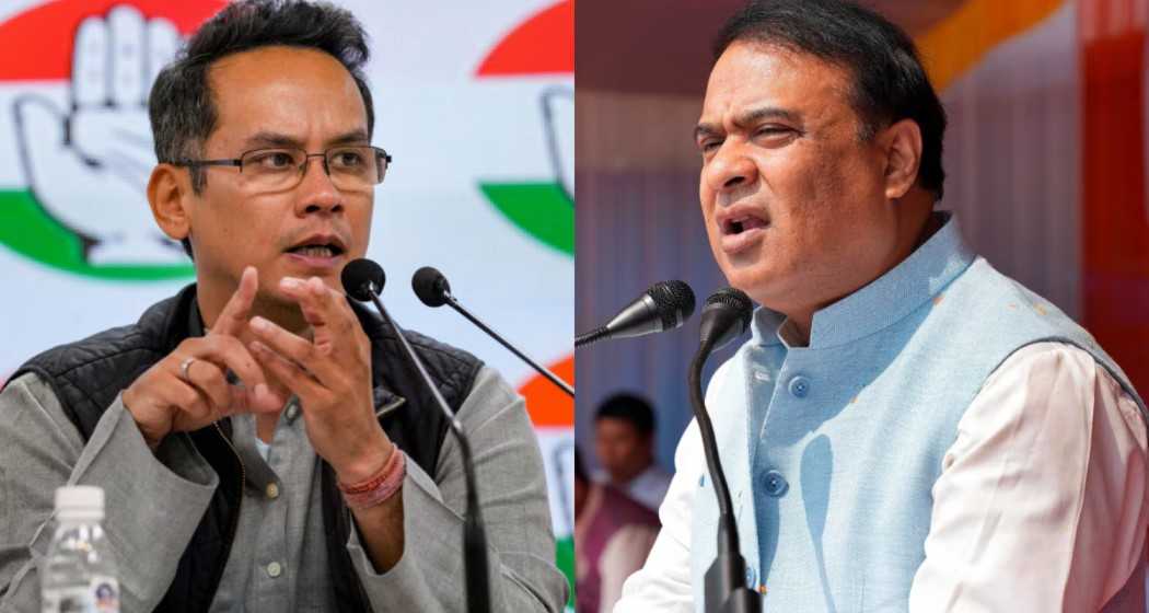 Congress MP Gaurav Gogoi (L), Assam Chief Minister Himanta Biswa Sarma (R).