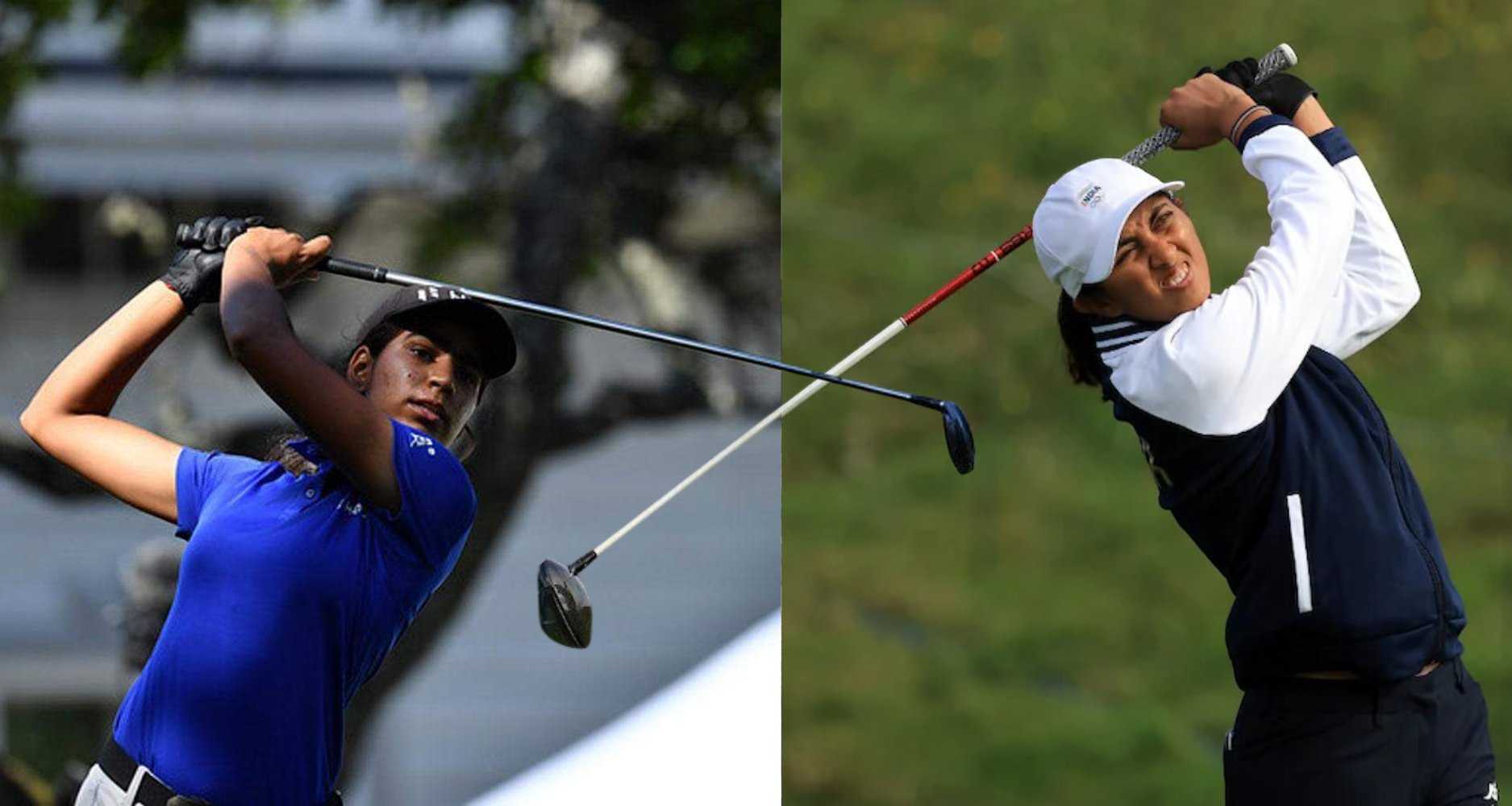 Diksha Dagar (left) and Aditi Ashok (right).