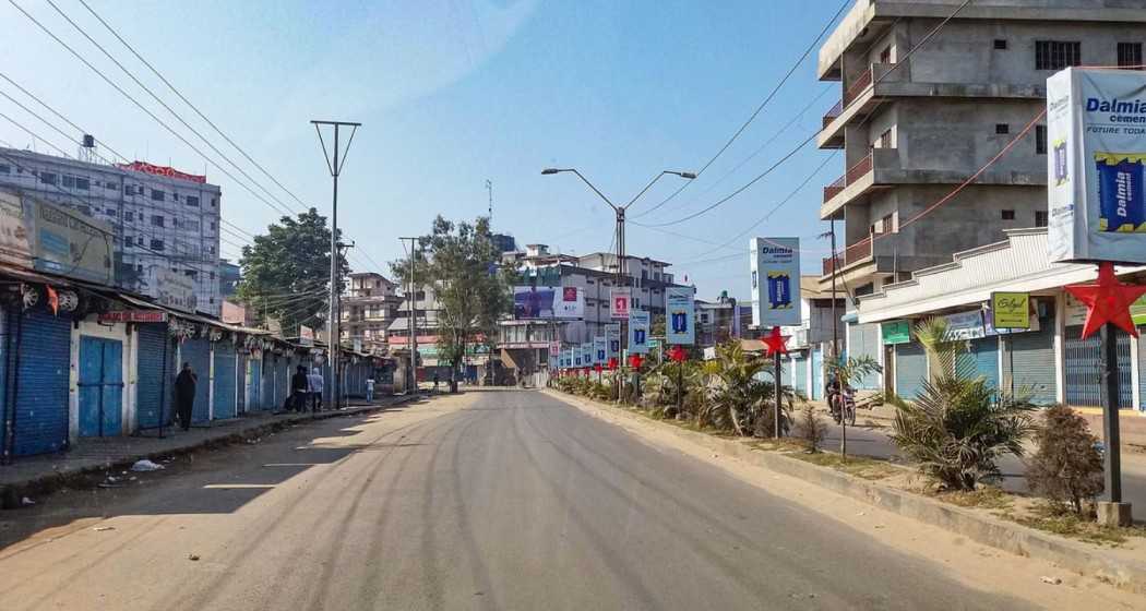 Deserted streets of Kohima, Nagaland, depict a quiet scene amid current circumstances.