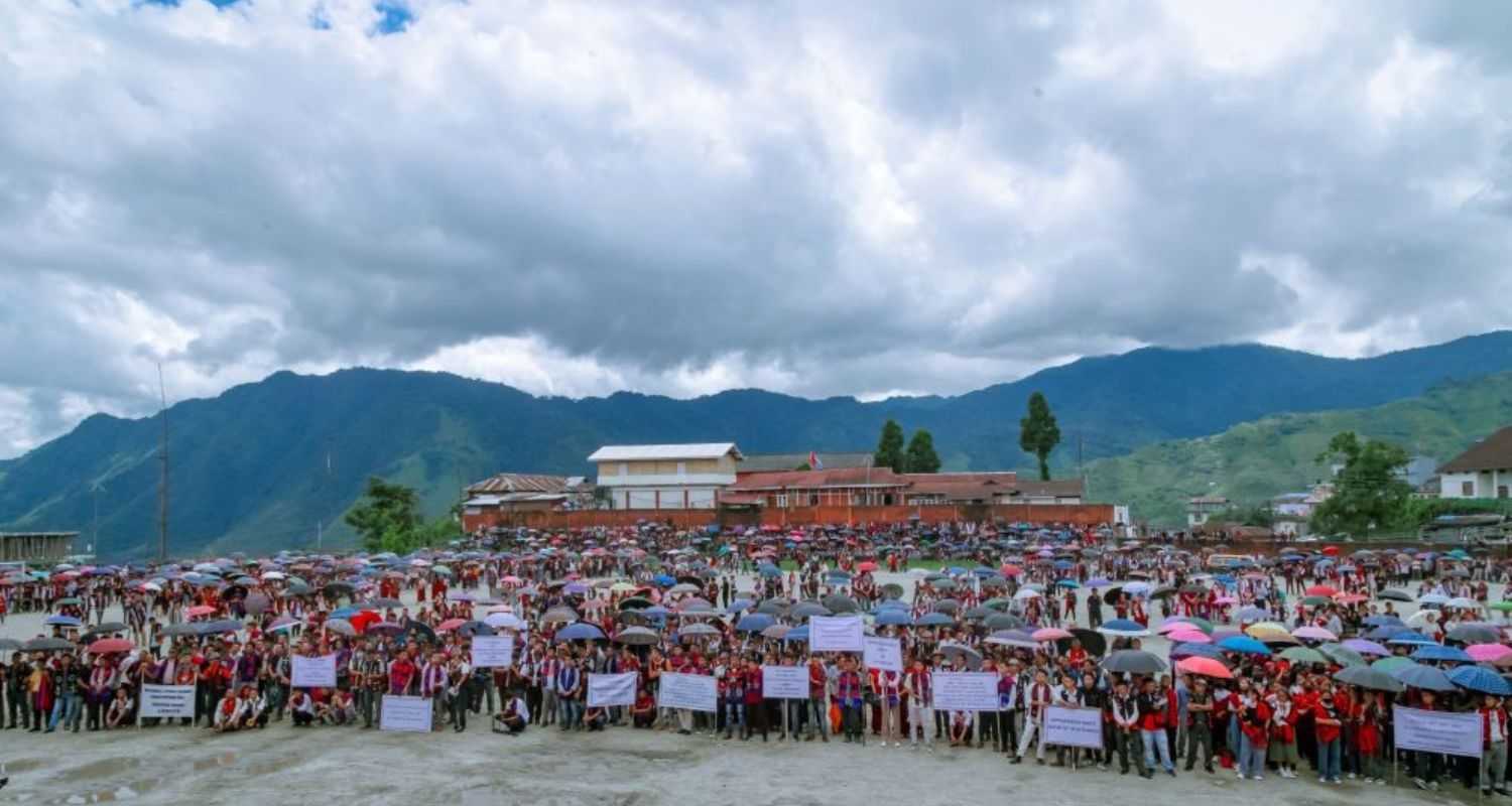 People of Tuensang town during a public rally demanding a separate Frontier Nagaland state.