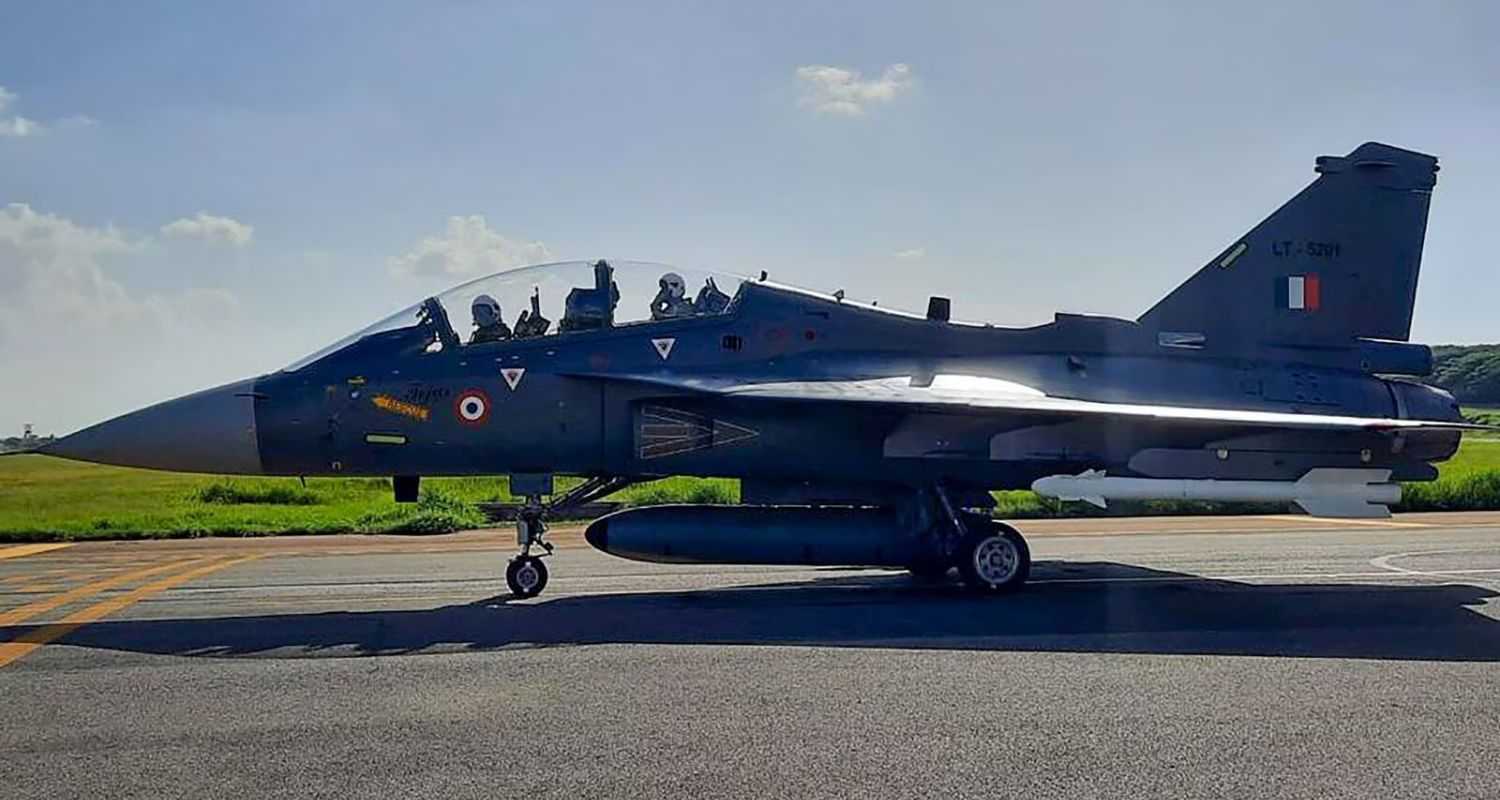 A Tejas Mk-1A fighter jet. 