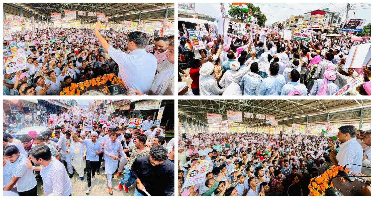 Congress MP Deepender Hooda padyatra in Julana assembly constituency. 