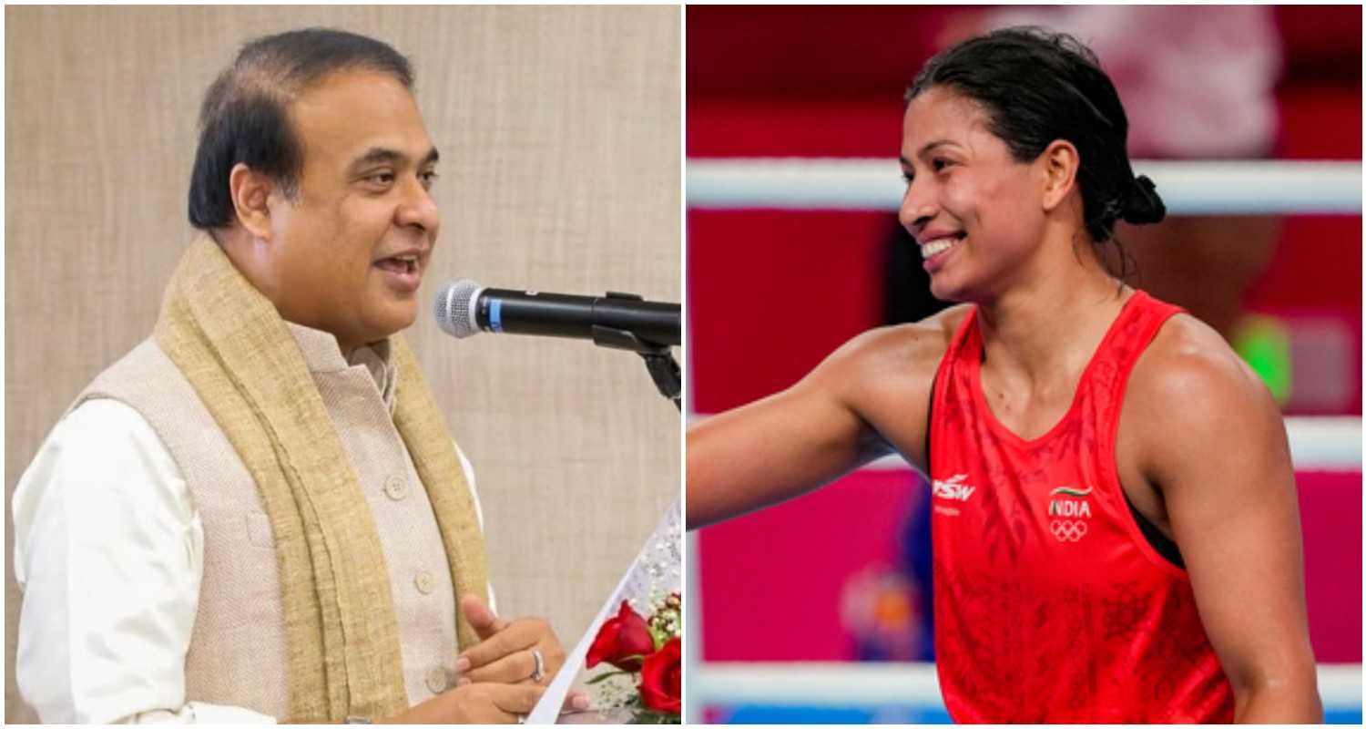 Assam Chief Minister Himanta Biswa Sarma (L), Olympic winning boxer Lovlina Borgohain (R). File photos.