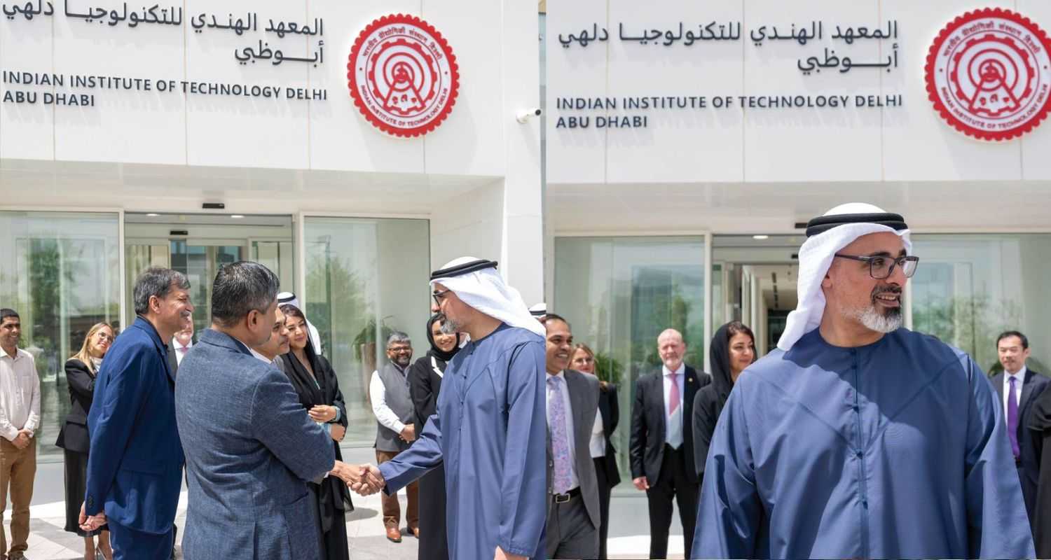 The crown prince of Abu Dhabi, Sheikh Khaled bin Mohamed bin Zayed Al Nahyan at the inauguration of IIT Delhi's branch in Abu Dhabi.