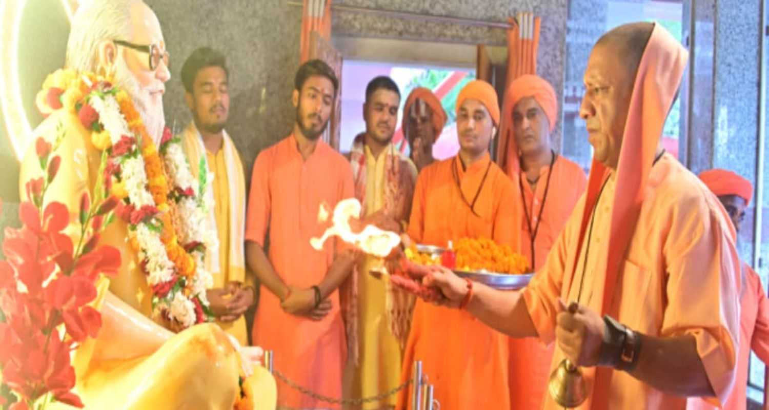 Yogi Adityanath Offers Prayers At Gorakhnath Temple On Guru Purnima.