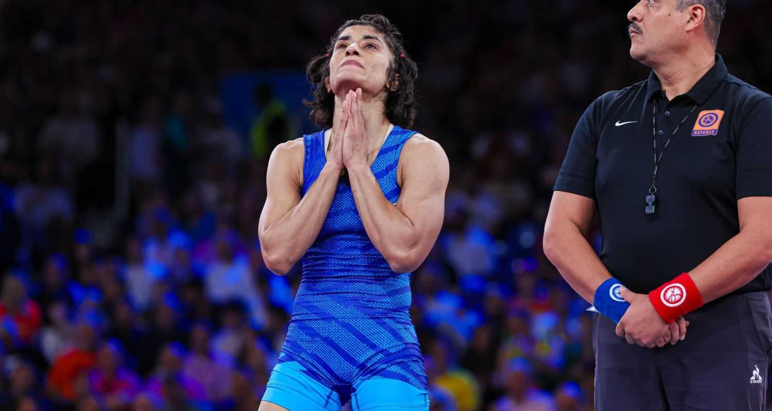 Wrestler Vinesh Phogat Announces Retirement After Disqualification from Paris Olympics 2024.