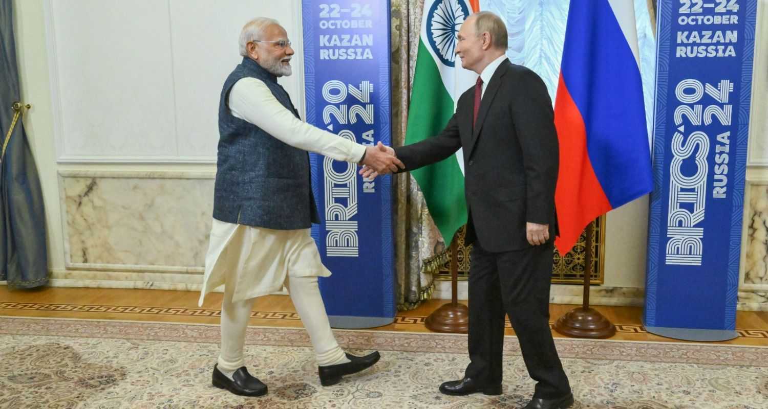 PM Modi Meets President Vladimir Putin Amid Global Tensions at Brics Summit.