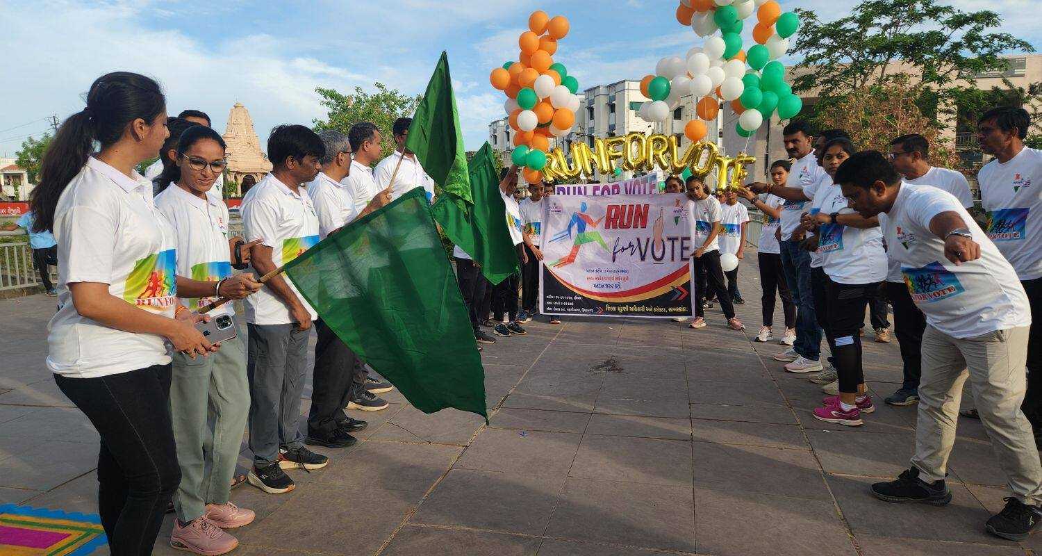 SVEEP's 'Run For Vote' in Gujarat. Image X.