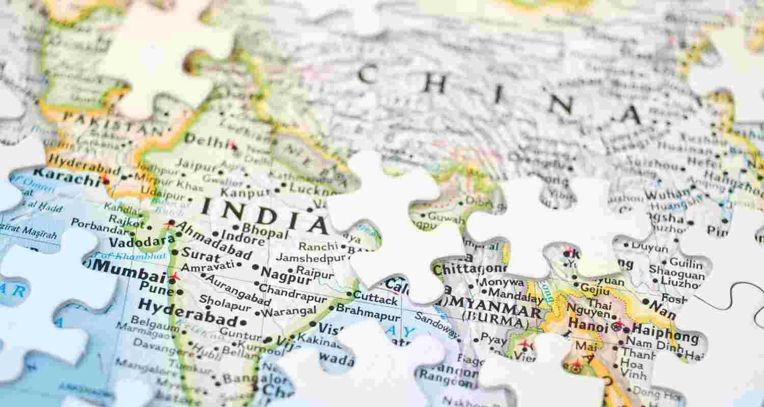 India and China on Map 