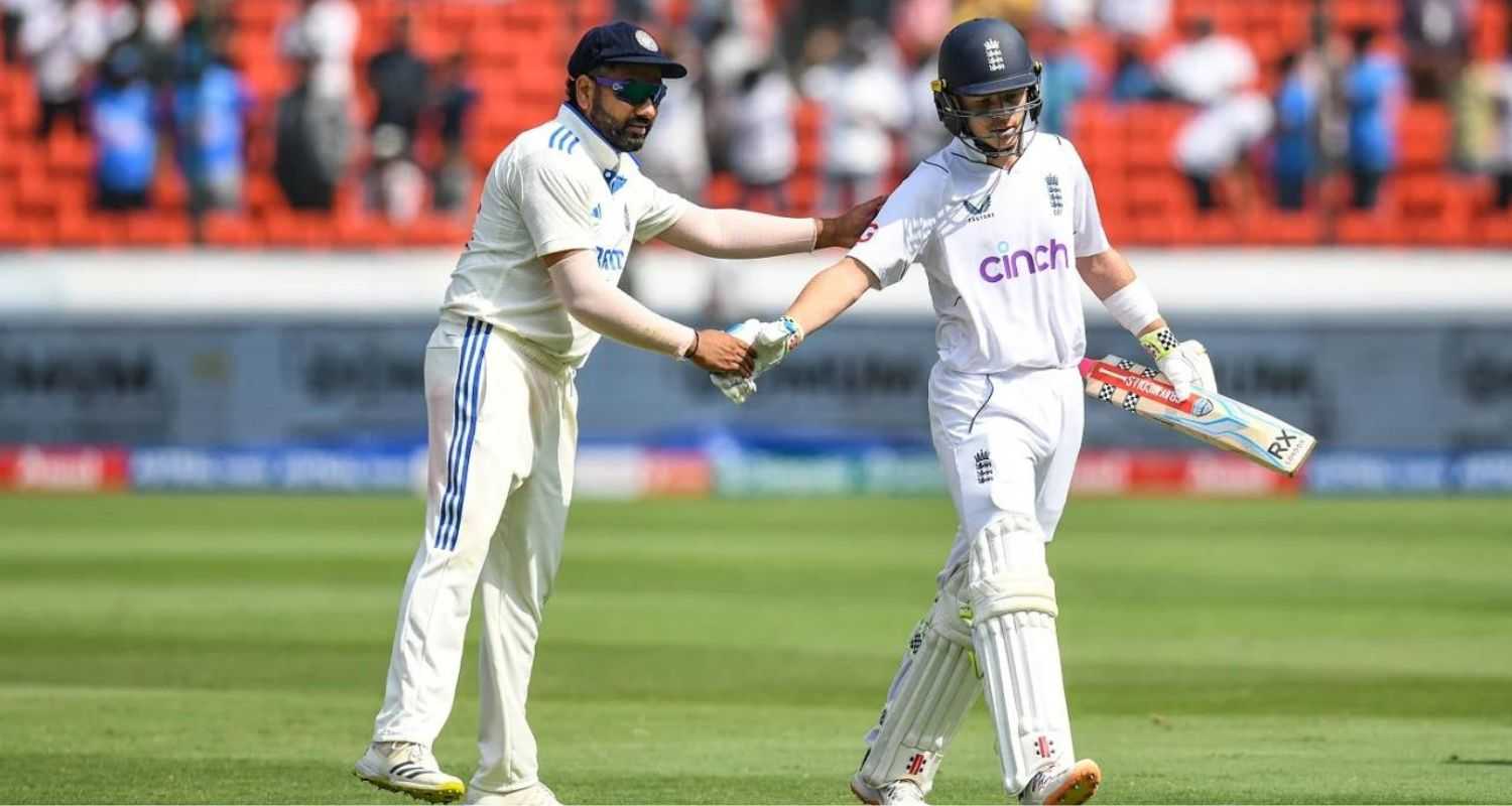 Rohit Sharma along with Ollie Pope.