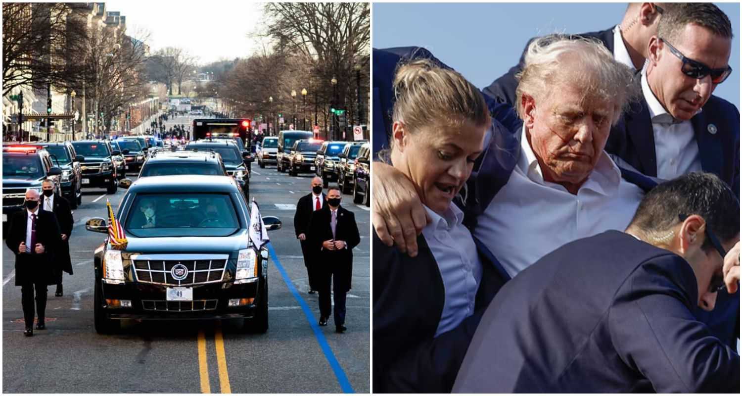 On the day of the rally where he was shot at, Trump arrived via a Secret Service motorcade at approximately 5:30 pm.