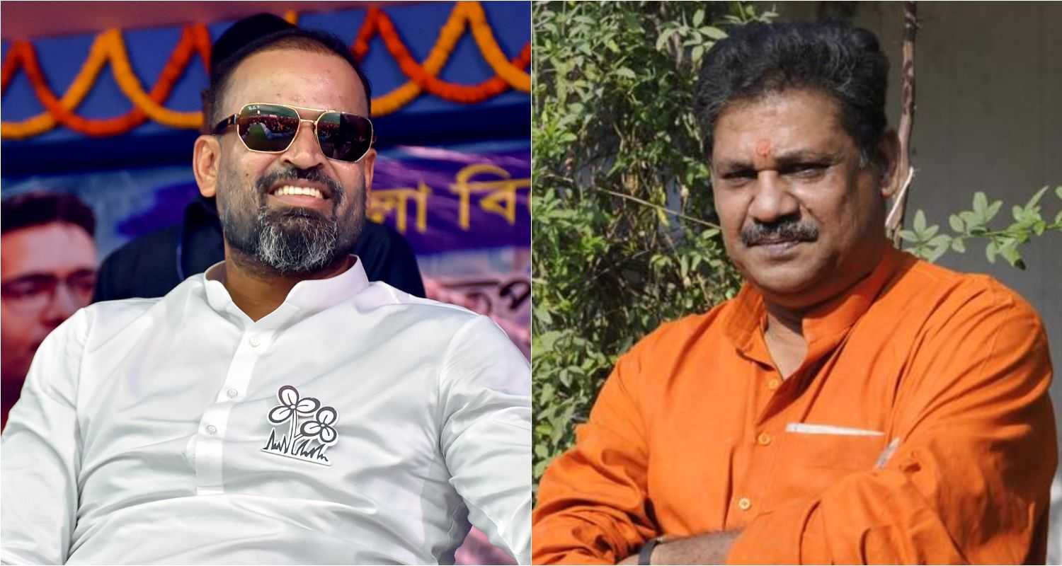 Pathan triumphed in Baharampur constituency (L) while Azad won Bardhaman-Durgapur (R).