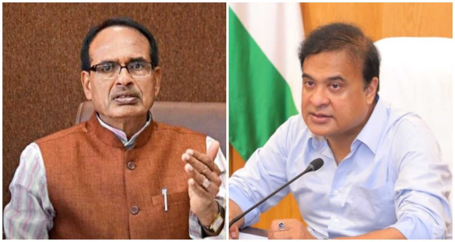 Union Agriculture Minister Shivraj Singh Chouhan (L), Assam Chief Minister Himanta Biswa Sarma (R).