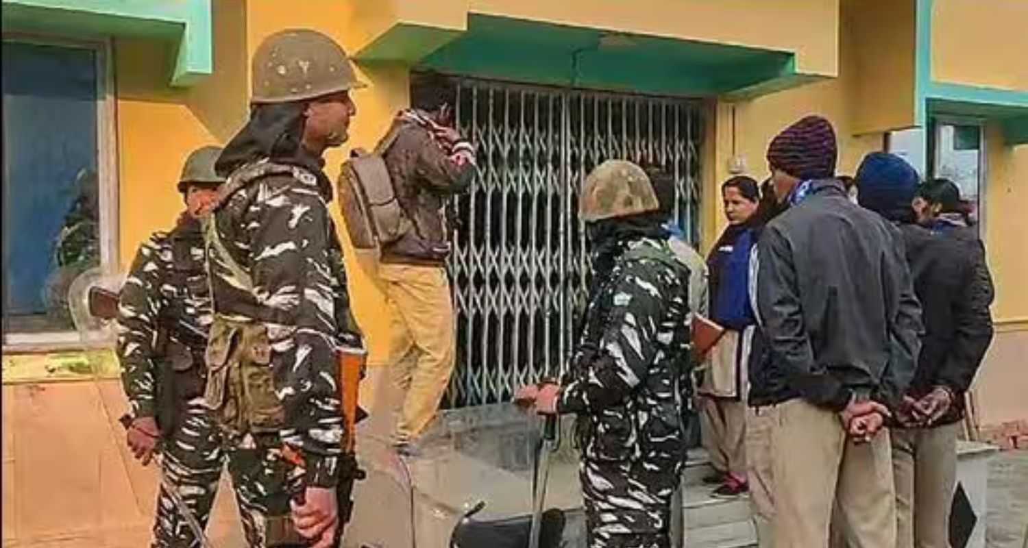 Security personnel during a raid at TMC functionary Shahjahan Sheikh's home at Sandeshkhali in January. Representative Image.